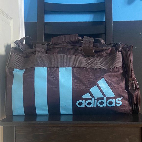 ADIDAS Early 2000's Brown & Blue Duffle Bag - Picture 1 of 7